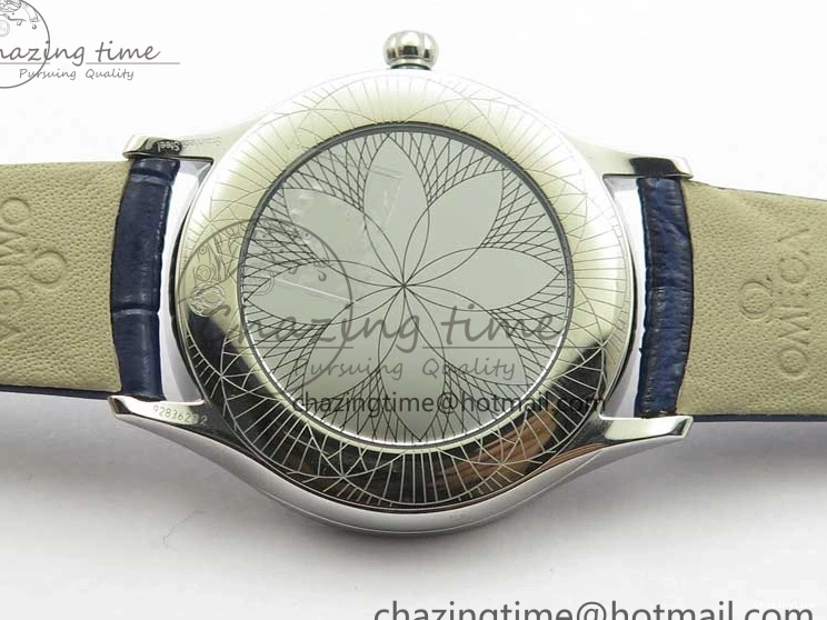 0412 Ladies’ De Ville Trésor Diamond Blue Dial Blue Fabric Watch OXF 1:1 Best Edition Swiss Quartz Upgraded 7892